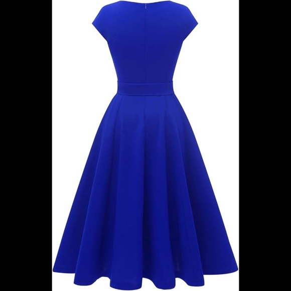 Women’s 1950s Vintage Style A-Line Midi Cocktail Dress - Plus Size - Picture 2 of 6